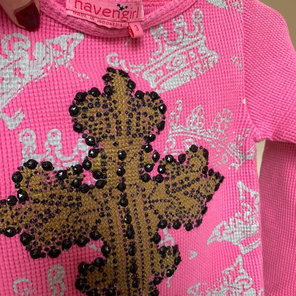 Haven Girl crystal cross shirt - Picture 2 of 3